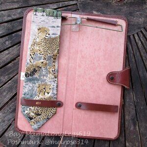 Antique 1950s MCM Gentlemans Elyte Leather Necktie Travel Organizer Wallet